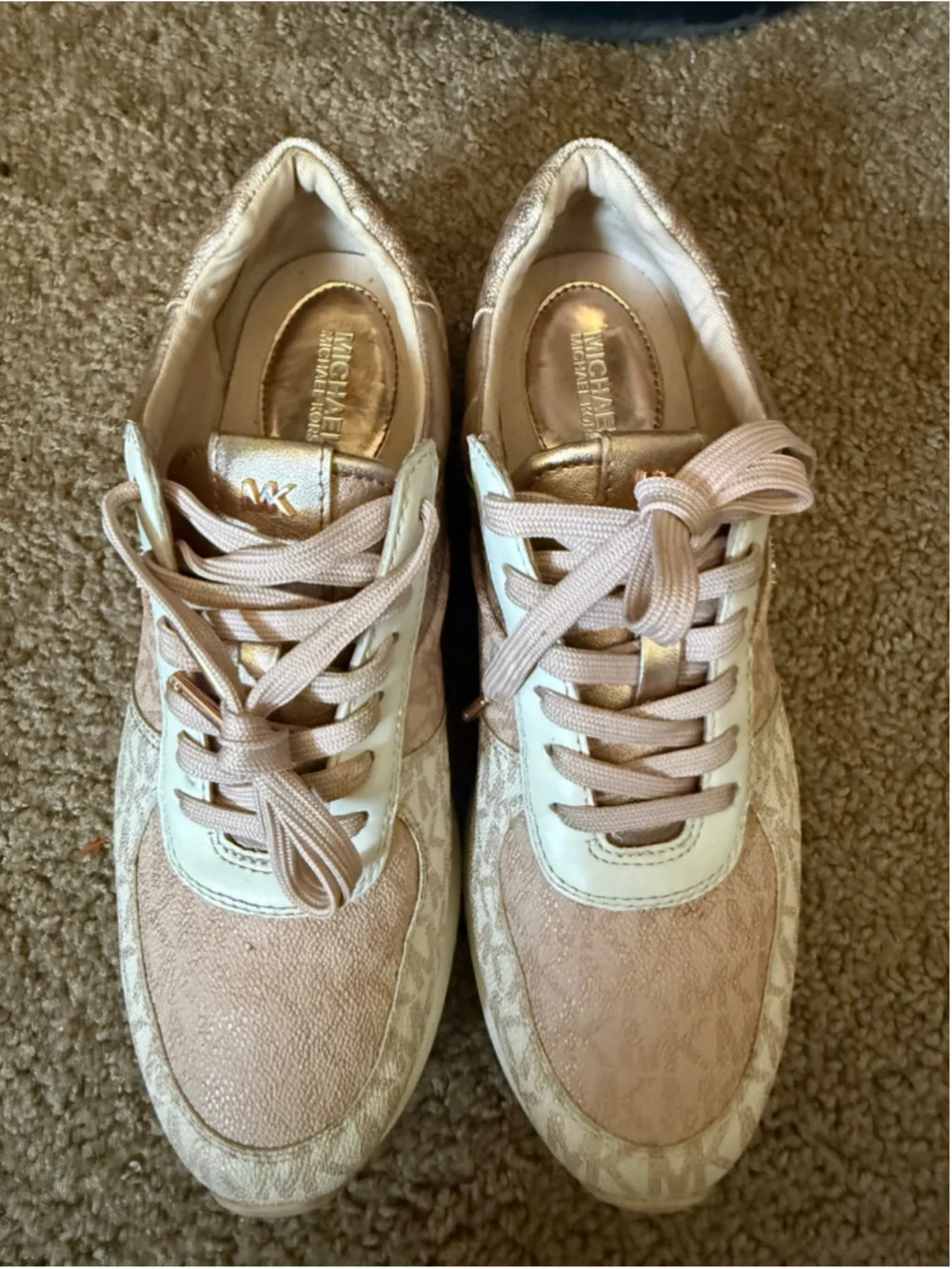 Women's Michael Kors Allie Sneakers in Pink and Rose Gold